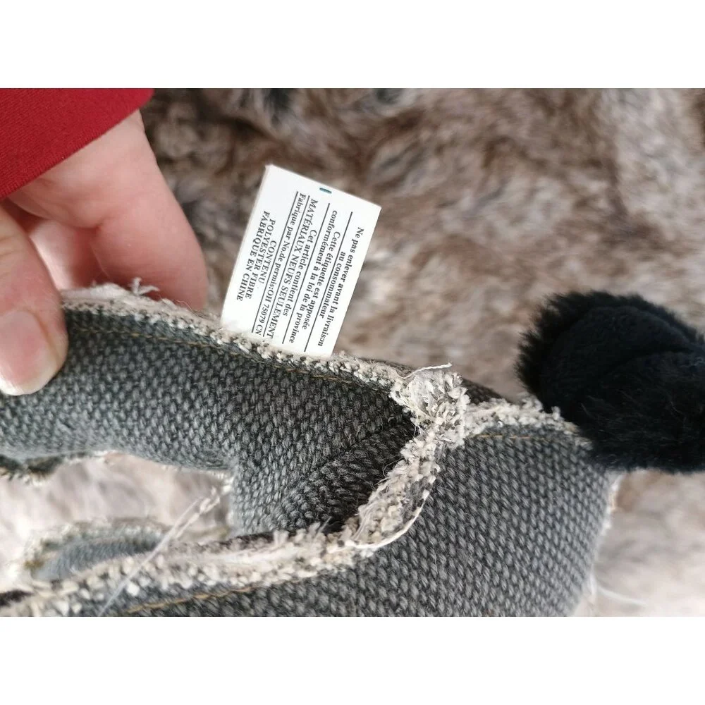 Happy Tails 10 in Stuffed‎ Gray Bear Brown Nose Dog Toy